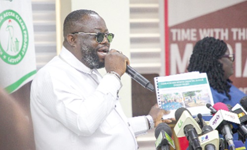 Michael Kpakpo Allotey, Metropolitan Chief Executive of Accra, addressing the audience during the event. Picture: CALEB VANDERPUYE