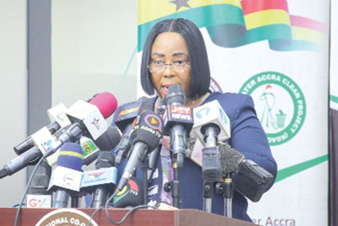 Linda Obenewaa Akweley Ocloo, Greater Accra Regional Minister, addressing the audience during the event. Picture: CALEB VANDERPUYE