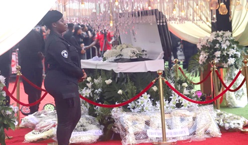 The remains of Daddy Lumba lying in state Pictures: EMMANUEL BAAH