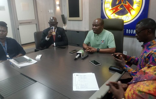 David Boadi Asamoah, acting Managing Director of the ECG, speaking to journalists
