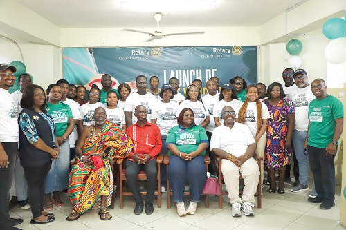 Dignitaries and Rotarians after the ceremony. Picture: EDNA SALVO KOTEY