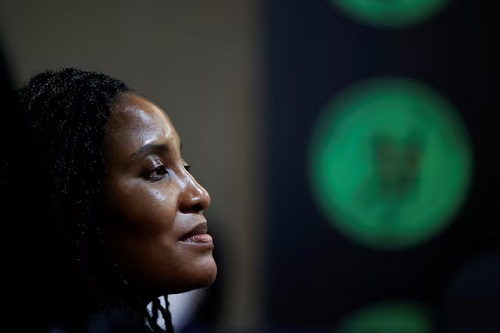 Duduzile Zuma, daughter of South Africa's former President Jacob Zuma, looks on during a press briefing on the outcomes of the uMkhonto weSizwe Party (MKP) National High Command Meeting in Johannesburg, South Africa, October 11, 2024. REUTERS/Alet Pretorius/File Photo
