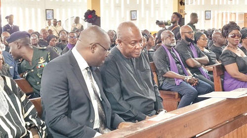Dr Edward Omane Boamah (left), Minister of Defence, explaining a point to President Mahama during the funeral of the late Lt. Gen. Arnold Quainoo Dr Edward Omane Boamah (left), Minister of Defence, explaining a point to President Mahama during the funeral of the late Lt. Gen. Arnold Quainoo