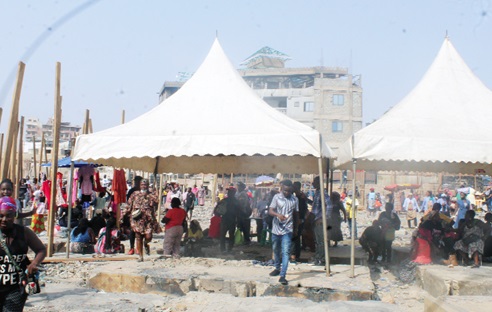 Some traders at the Kantamanto market