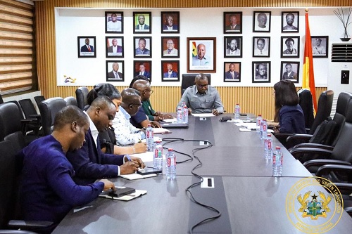 John Jinapor (head of table) in a meeting with representatives of Karpowership