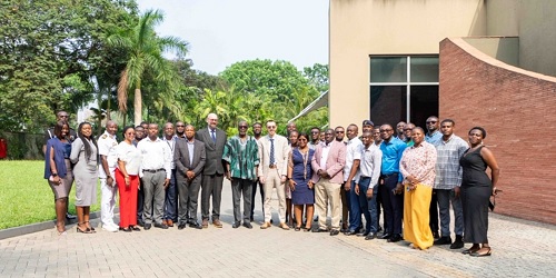 Dr Kamal-Deen Ali (arrowed), Director-General of the Ghana Maritime Authority, with participants after the workshop