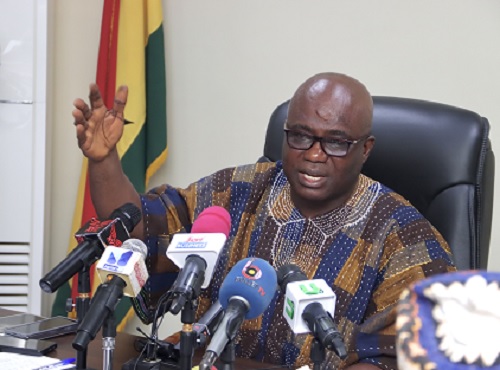 Eric Opoku, Minister of Food and Agriculture, addressing the meeting. Picture: ELVIS NII NOI DOWUONA 