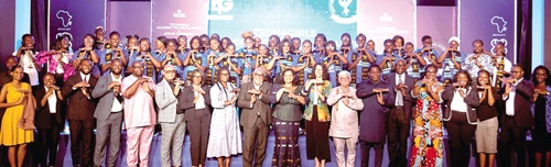 The beneficiaries and guests after the launch