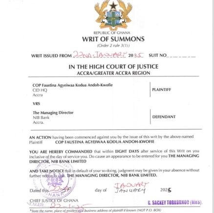 CID boss sues bank over late husband’s accounts