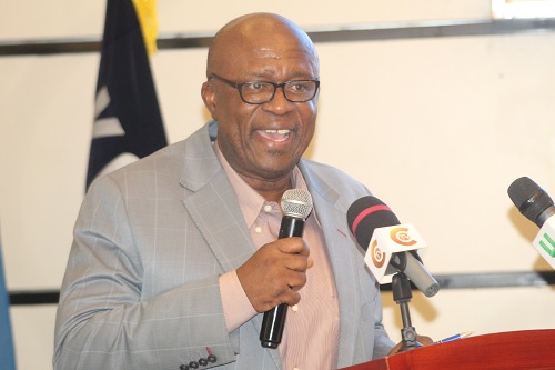Paul Siameh, acting Chief Director, Ministry of Food and Agriculture, making a statement at the meeting Picture: ESTHER ADJORKOR ADJEI 