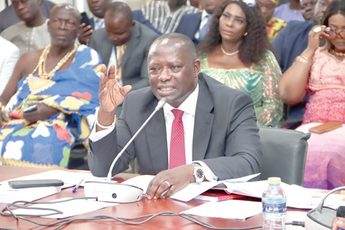 Muntaka Mohammed Mubarak, Minister  for the Interior, addressing the Gaming Commission. Picture: BENEDICT OBUOBI