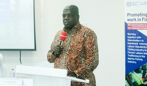  Alex Frimpong, CEO, Ghana Employers Association, addressing participants in the launch