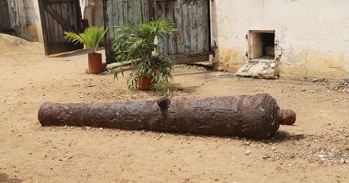 A canon found at sea by fishermen and brought to the museum A canon found at sea by fishermen and brought to the museum