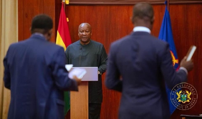 Mahama swears in new Bank of Ghana Governor and first deputy, calls for economic stability