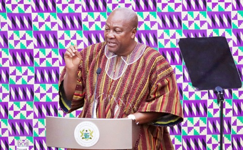 President John Dramani Mahama, delivering the State of the Nation address. Picture: ELVIS NII NOI DOWUONA