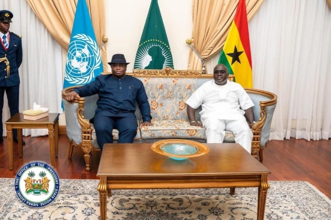 Sierra Leone’s President Bio in Ghana for President-elect Mahama’s inauguration  