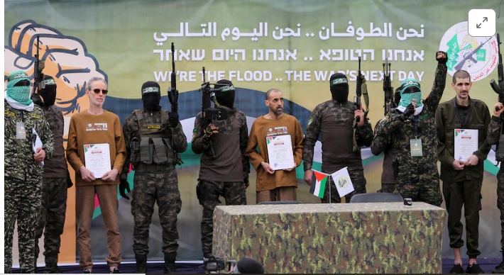Hamas frees three hostages, Israel begins releasing Palestinians