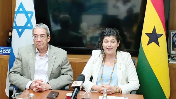 Roey Gilad (left), Israeli Ambassador to Ghana, with  Sharren Miriam Haskel, Deputy Israeli Foreign Minister