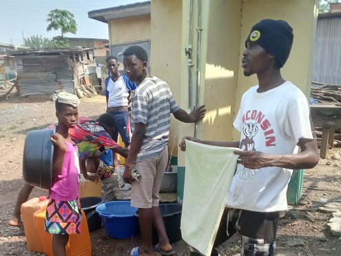 Some residents of Ho out in search of water