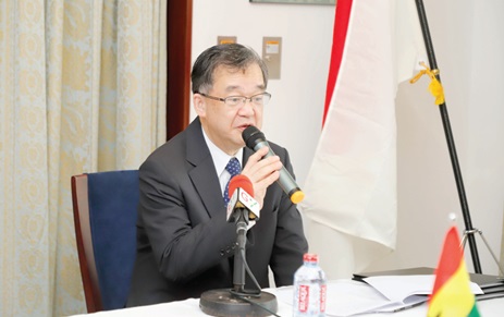  Yoshimoto Hiroshi, Ambassador, Embassy of Japan, in Ghana addressing participants in the ceremony  Picture: EDNA SALVO KOTEY 