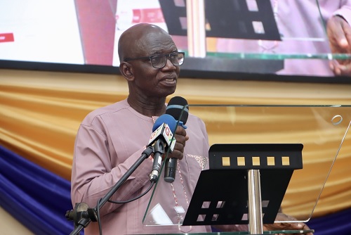 Prof. Yaw Afari, Director of Educational Studies, Ghana National Association of Teachers, addressing the conference. Picture: ELVIS NII NOI DOWUONA 