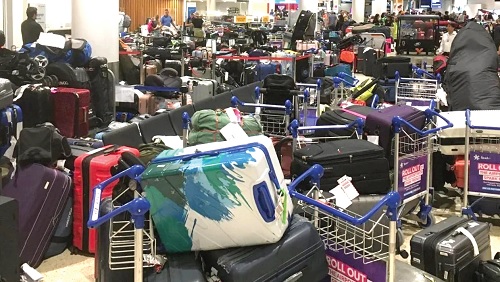 Some unclaimed baggage at the Airport