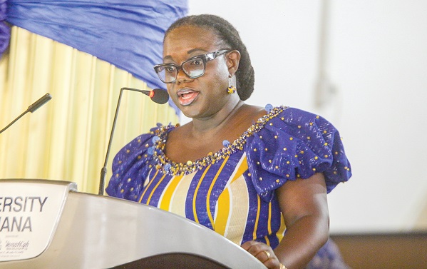 Prof. Nana Aba Appiah Amfo, Vice Chancellor, UG, delivering her address at the opening of the New Year School.