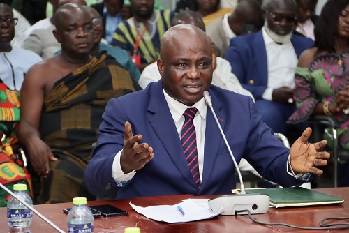  Eric Opoku, Minister of Food and Agriculture designate, being vetted by the Appointments Committee of Parliament. Picture: ELVIS NII NOI DOWUONA