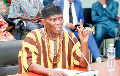 John Kwadwo Gyapong, the Oti Regional Minister designate, stressing a point during his vetting by the Appointments Committee