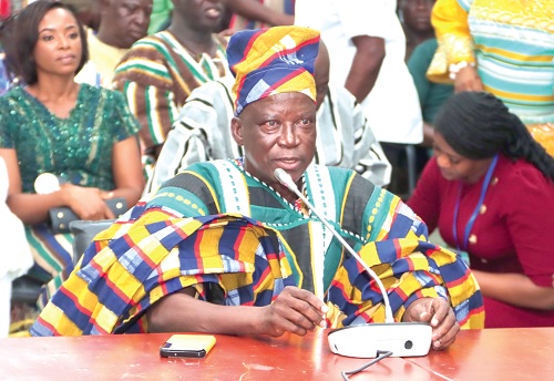  Akamugri Atanga Donatus, Minister designate, Upper East Region,  answering questions before the Appointments Committee. Picture: ELVIS NII NOI DOWUONA 