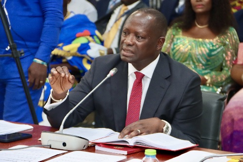 Emmanuel Armah-Kofi Buah, Minister designate for Lands and Natural Resources, answering questions before the Appointments Committee of Parliament. Picture: ELVIS NII NOI DOWUONA 