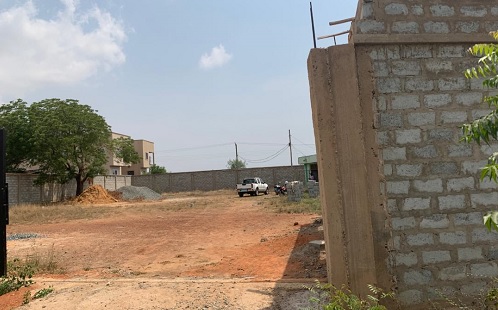  A wall constructed around the office building being used by the Nungua Livestock Breeding Station staff