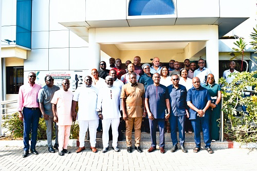  Kwame Governs Agbodza (arrowed), Minister of Roads and Highways, with the contractors