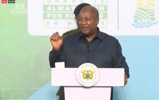 President John Dramani Mahama speaking at the event