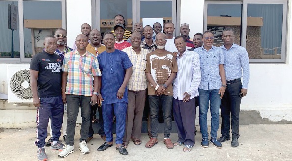 Members of the newly constituted GBA board, led by Roger Barnor (arrowed), after their first meeting