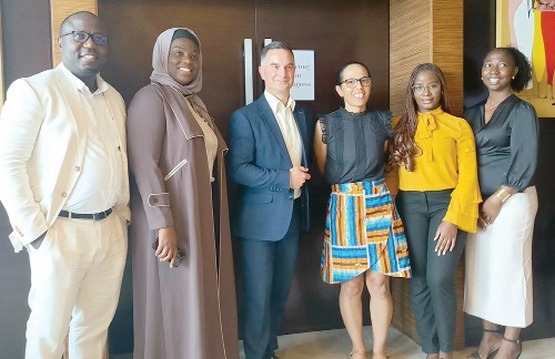 Prof. Sam Grogan (3rd from left), Pro-Vice Chancellor for Education and Student Experience at Loughborough University, with some other members of the institution after the media engagement  
