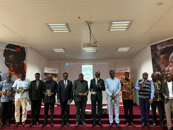 Apostle Vincent Anane Denteh, National Director of Church of Pentecost's Men Ministry leading a prayer after launching the framework 