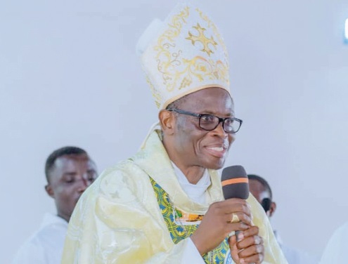 Most Reverend Alfred Agyenta, Bishop of the Navrongo-Bolgatanga Diocese speaking at the event