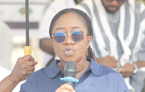 Angelina Kodua Nyanor, acting Executive Director of the National Population Council, addressing the participants.  Picture: ESTHER ADJORKOR ADJEI 