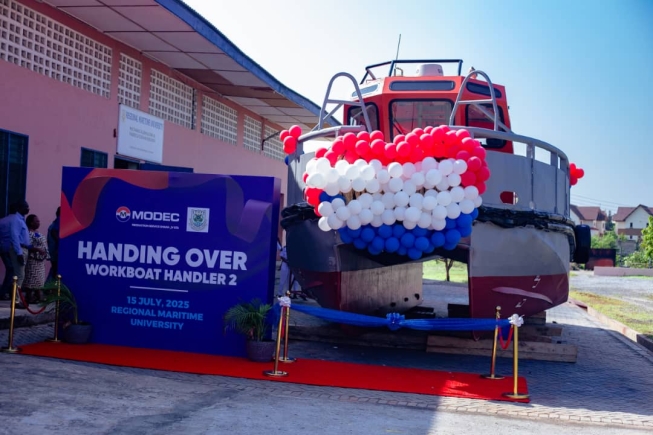 RMU receives $20k and workboat from MODEC to train next generation of seafarers