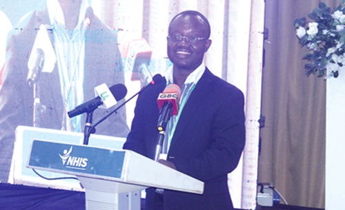 Prof. Gordon Abeka Nkrumah (right), lecturer, University of Ghana Business School, Legon, delivering the keynote address. Picture: ERNEST KODZI 