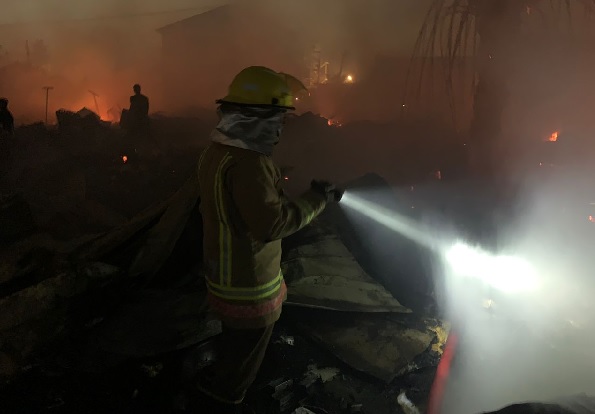 Firefighters worked tirelessly to bring the blaze under control 