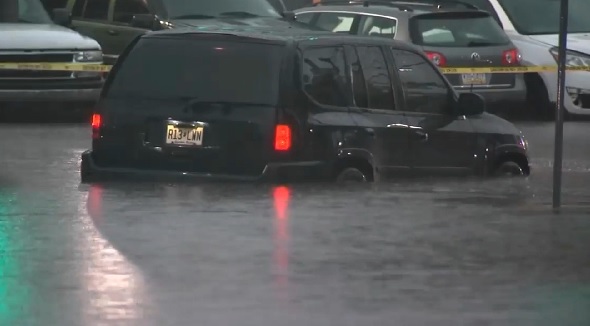 The vehicle was carried away by flooding in the New York City subway