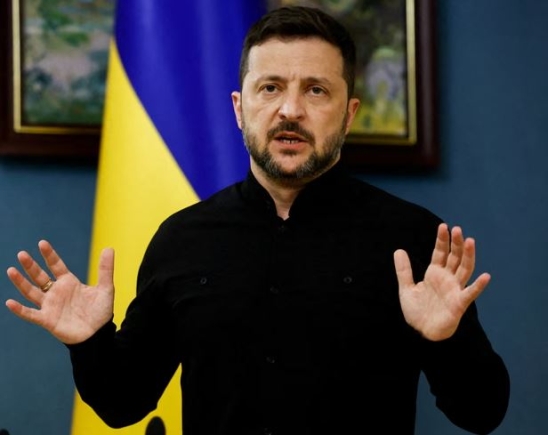 Volodymyr Zelenskyy said: ‘A meeting at the leadership level is needed to truly ensure peace – lasting peace.’ Photograph: Thomas Peter/Reuters
