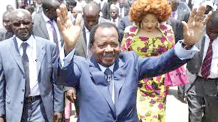 •Paul Biya, President of Cameroon, campaigning for votes in his younger days