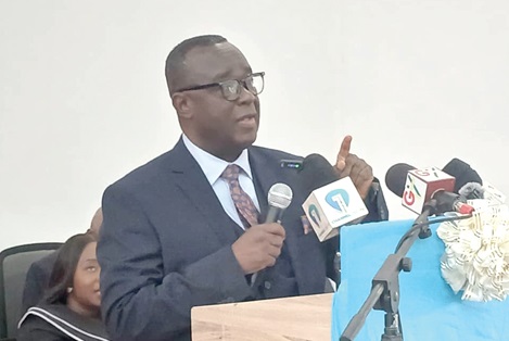 Justice Paul Baffoe-Bonnie (inset), acting Chief Justice, addressing participants in the ADR Week launch in Koforidua 