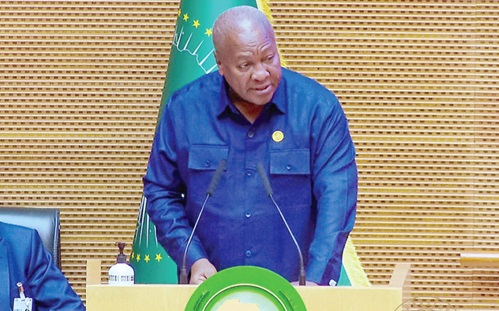 President John Dramani Mahama speaking at the 38th Ordinary Session of the Assembly of the African Union in Addis Ababa
