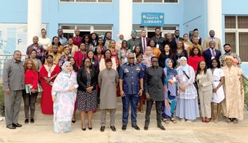 Participants and dignitaries after the closing ceremony