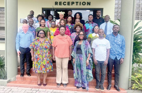 Susan Aryeetey (2nd from left), Executive Director, FIDA Ghana, with participants after the workshop