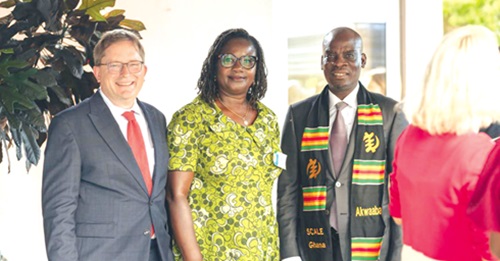 Haruna Iddrisu (right), Minister of Education with Matilda Broni (middle), Community Development Manager of Mondelez International and Simon Sommer, Co-CEO of the Jacobs Foundation, after the signing ceremony